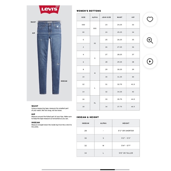 Levi’s High Waisted Straight Jeans - Picture 5 of 11